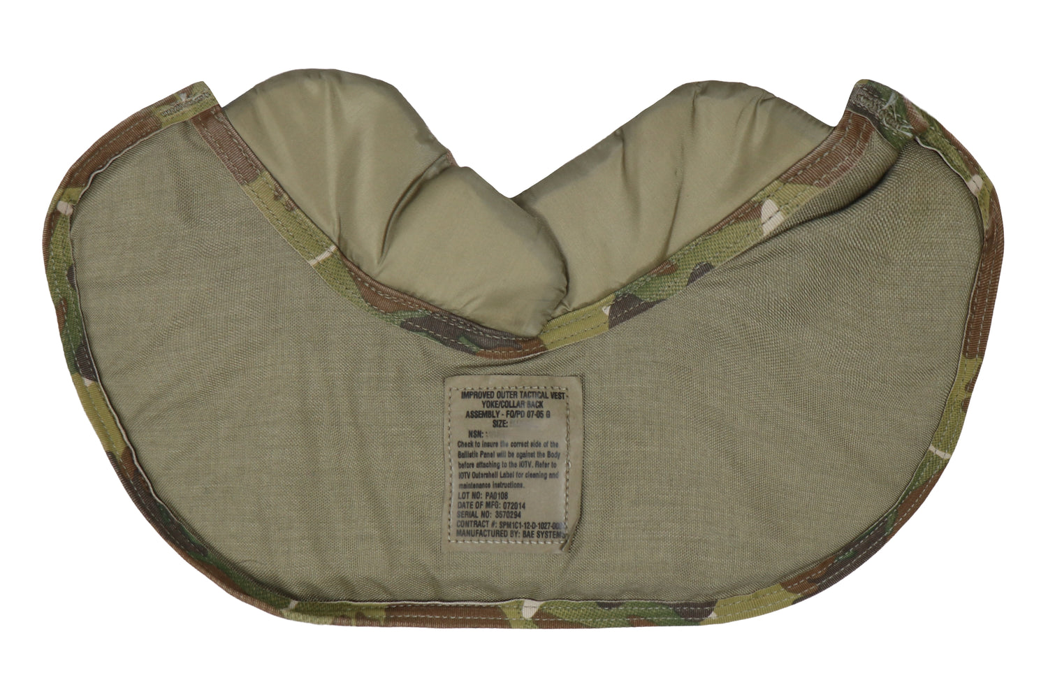 US Military OCP Improved Outer Tactical Vest Yoke & Collar Assembly