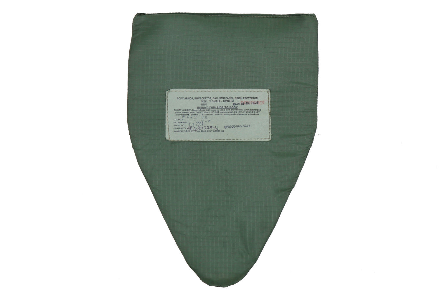 US Military OD Groin Protector Insert