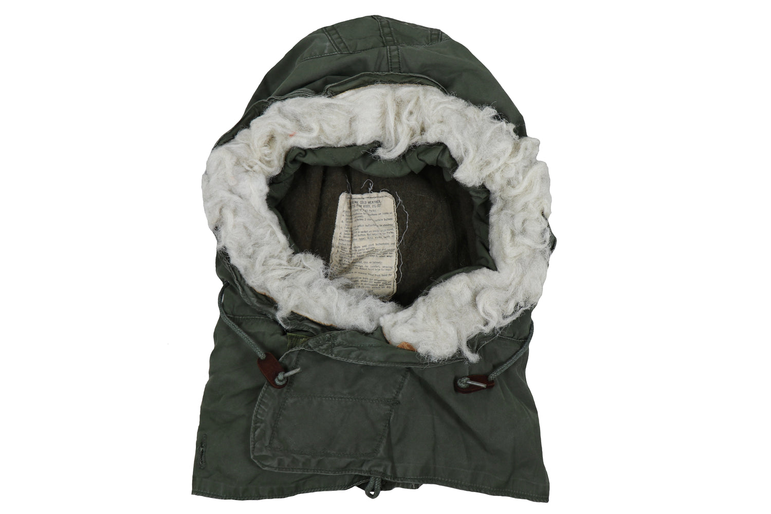 US Military OG-107 Extreme Cold Weather Hood with Synthetic Fur Ruff