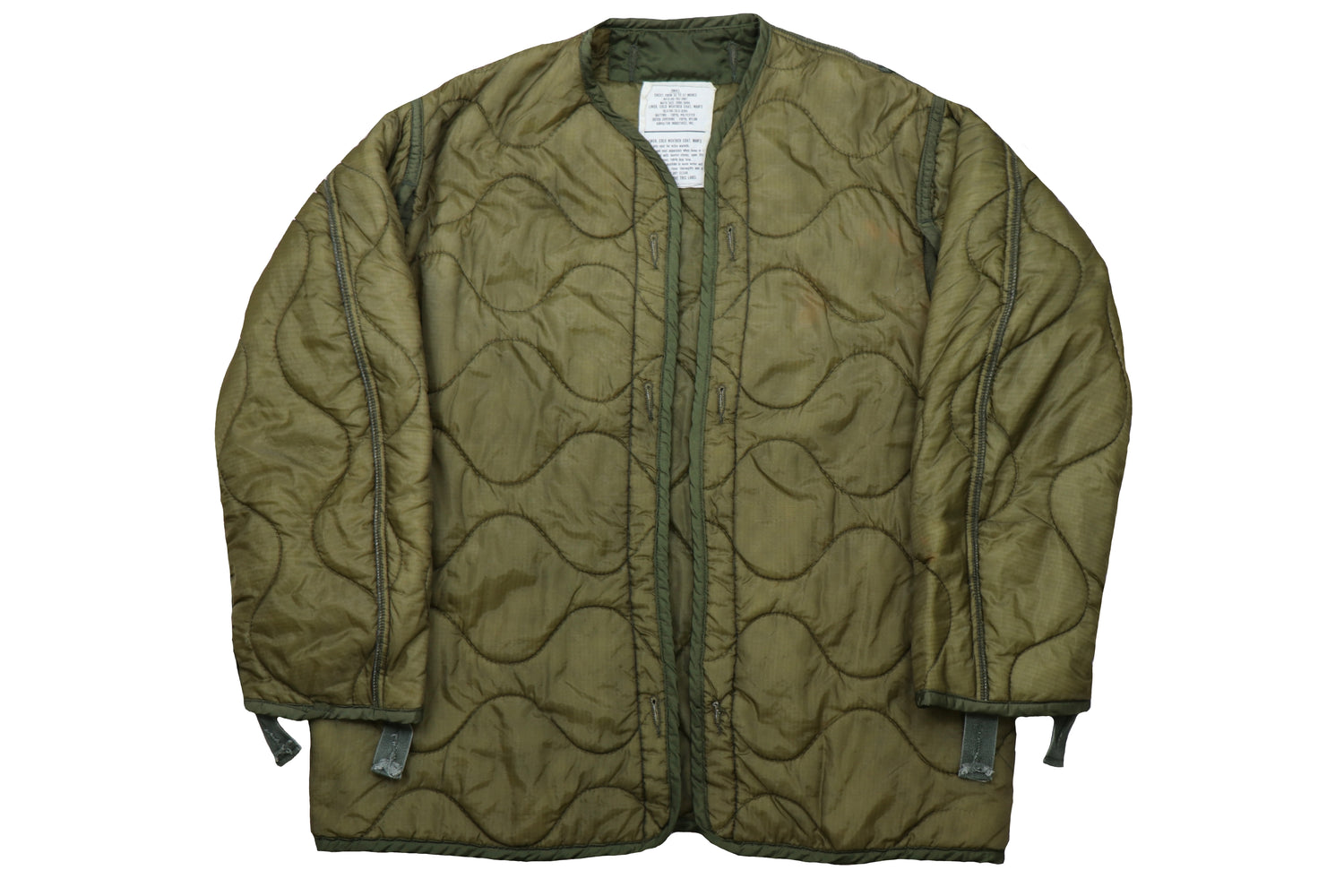 US Military OD Green M65 Cold Weather Coat Liner With Buttonholes