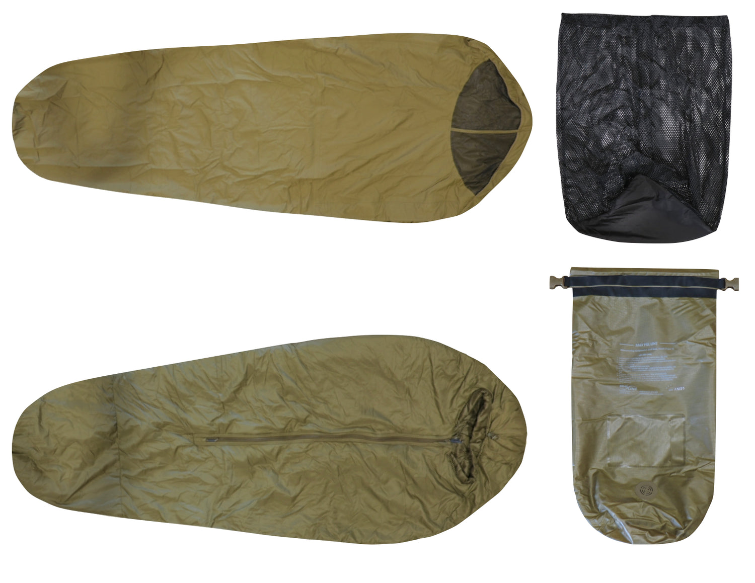 Complete USMC Coyote Brown 3 Seasons Sleep System (3S)