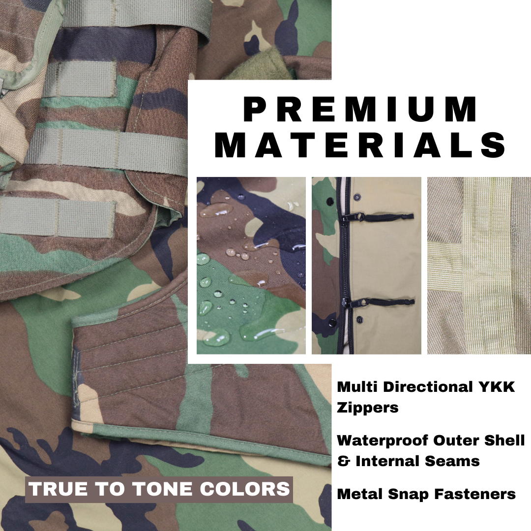 Gear Rack BDU Bivy Cover - Woodland M81 Waterproof Goretex Sleeping Bag Cover