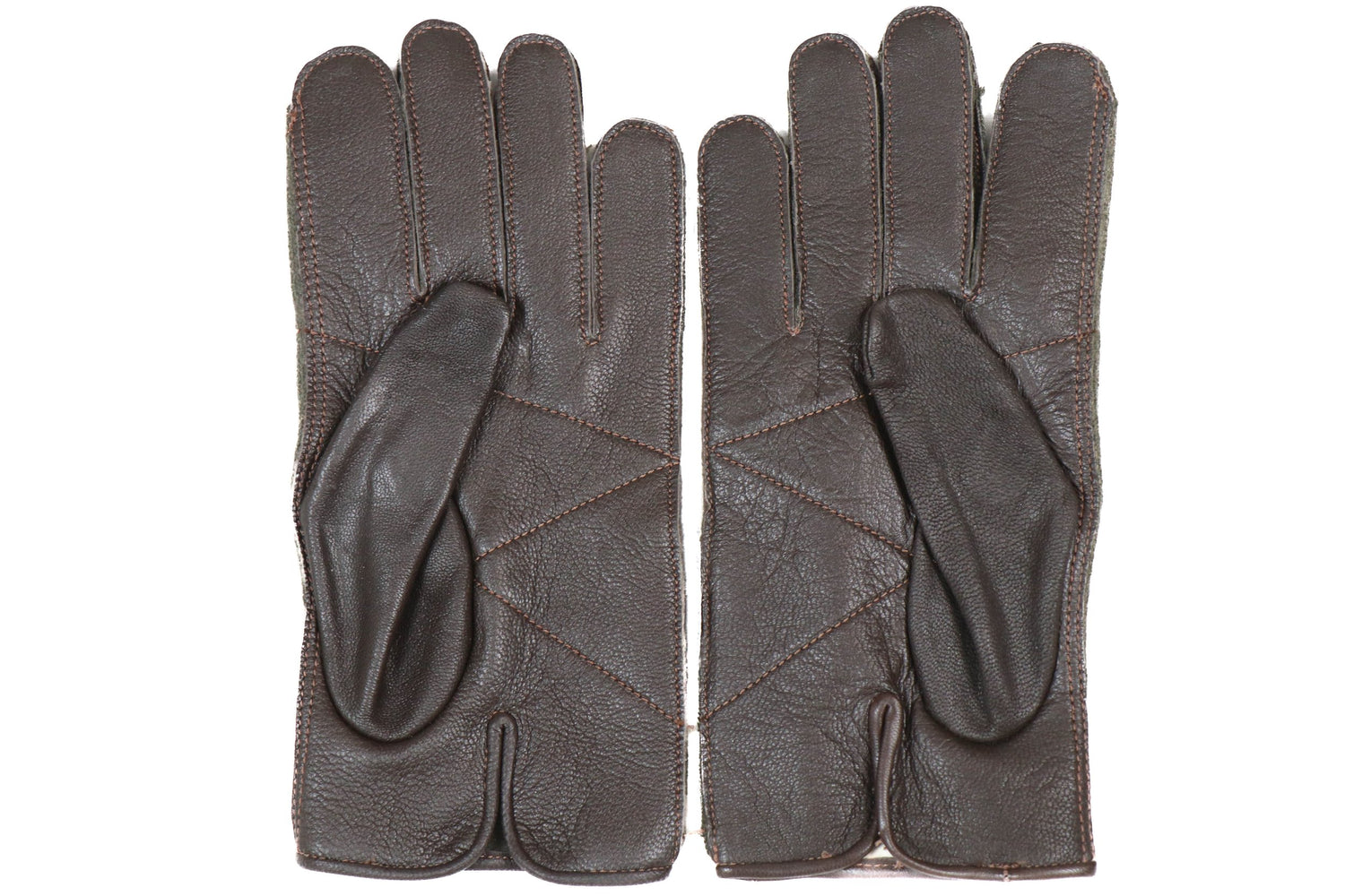 French Leather Lined Wool Mittens