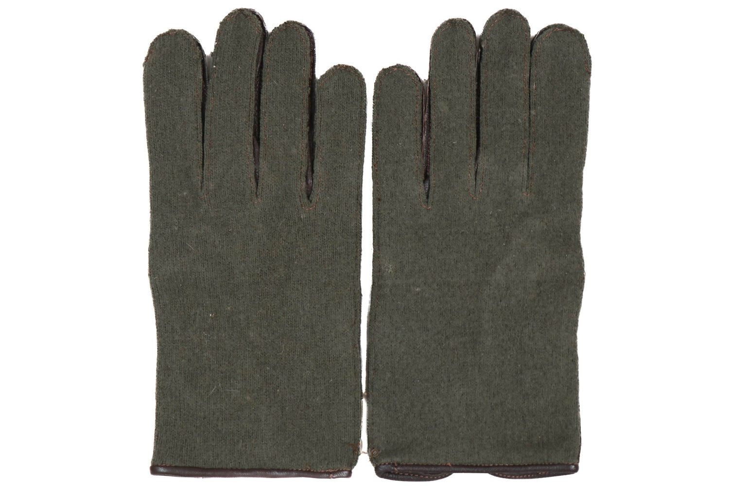 French Leather Lined Wool Mittens