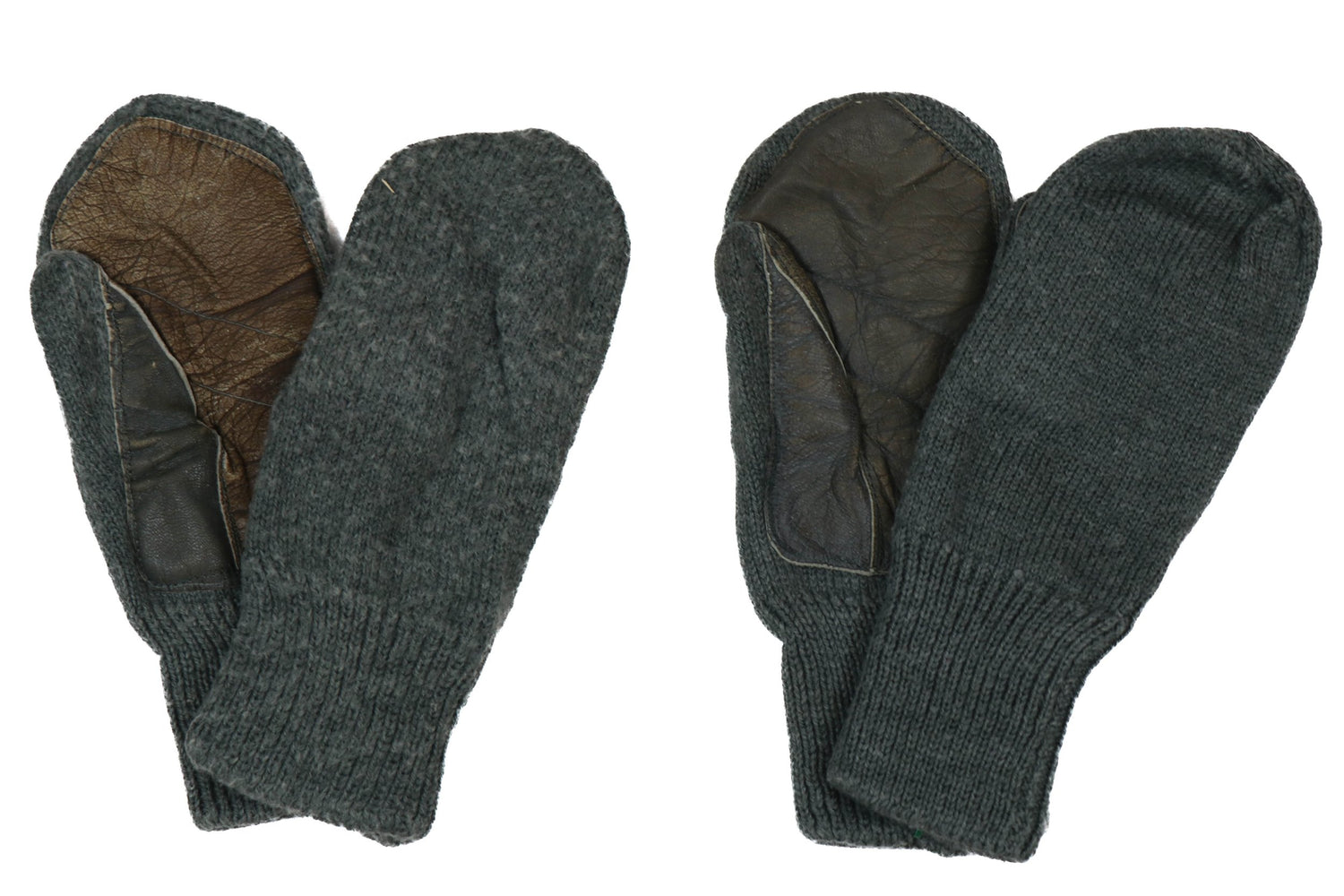 Swiss Leather Lined Wool Mittens