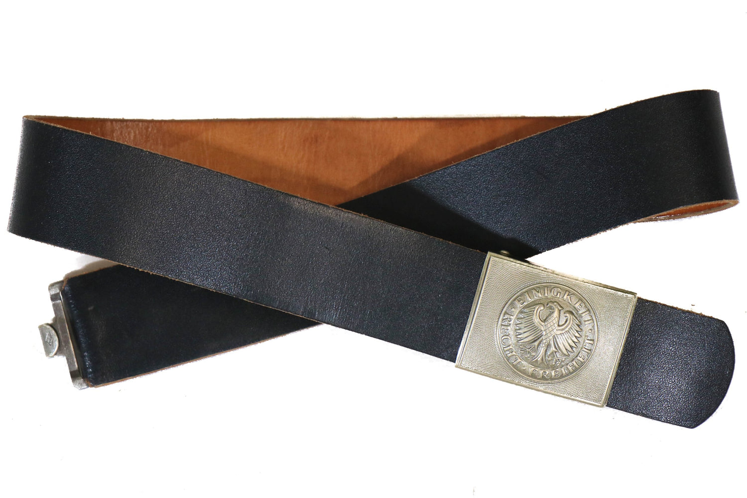 West German Black Leather Belt