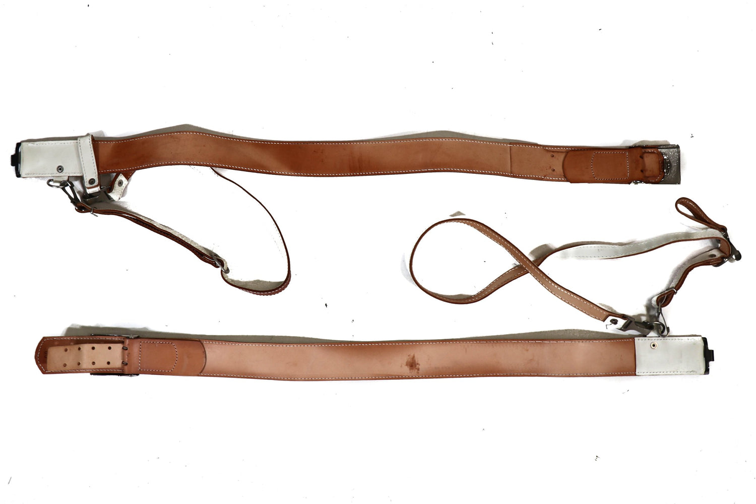 West German Parade White Leather Belt