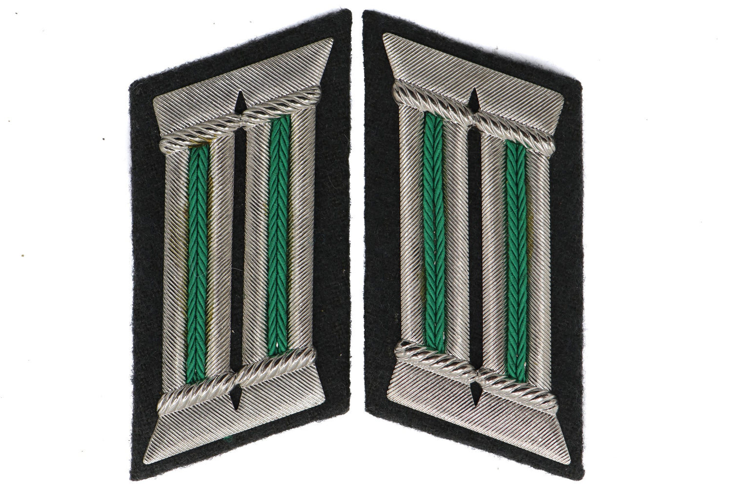 East German Officer Border Guard Collar Tab - Green Piping