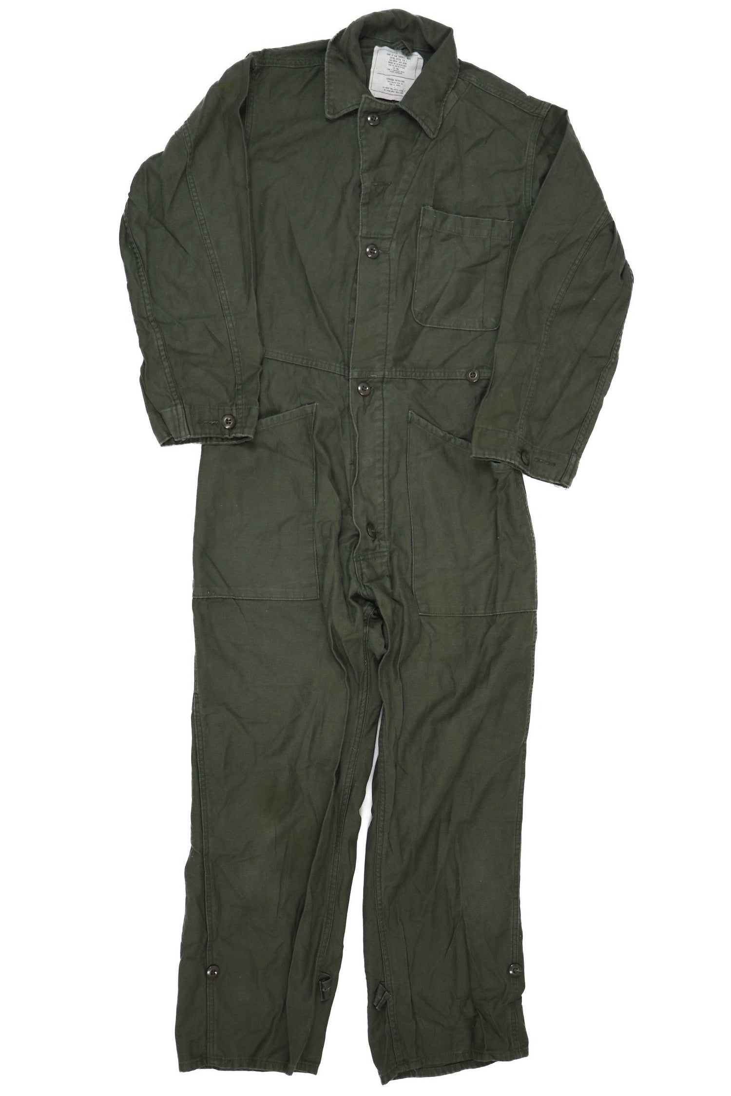 US Military Sateen Type I OD Green Coveralls