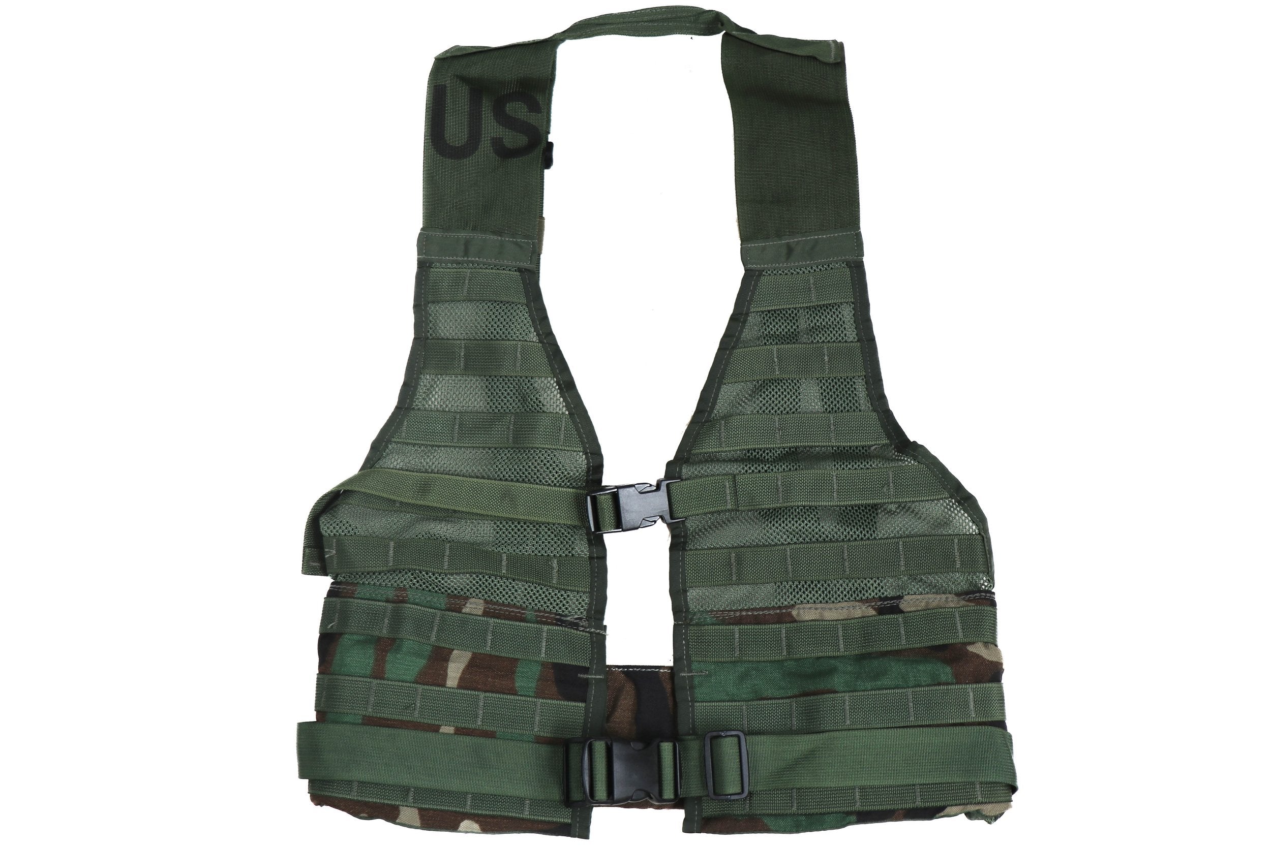 US Army Woodland M81 BDU Molle II Fighting Load Carrier Vest – Gear Rack